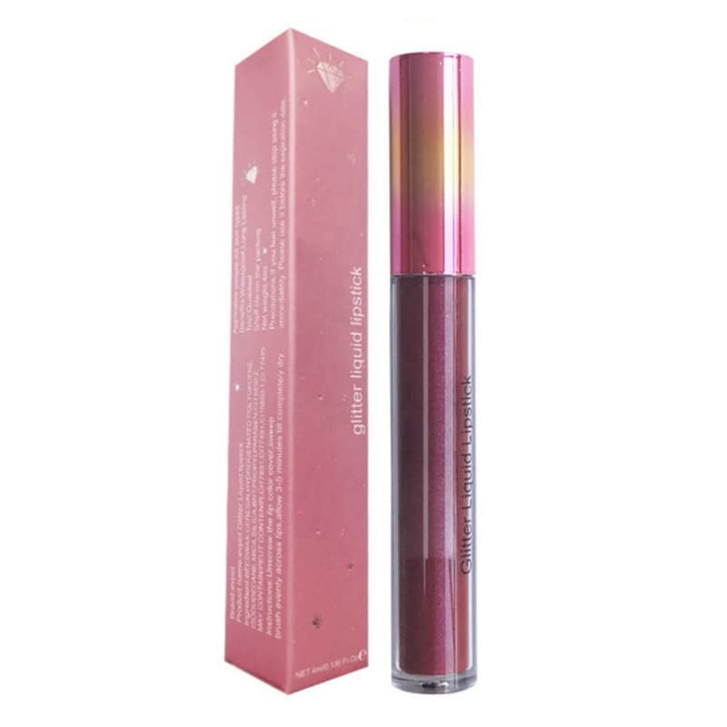 Pretty Comy Matte to Glitter Liquid Lipstick, Shimmer Metallic Lip Gloss Long Lasting Lip Glaze Diamonds Lipgloss