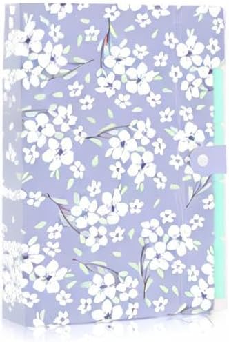 SKYDUE Expanding File Folder with 6 Pockets, Floral Accordion File Organizer for Important Document, Expandable Receipt Paper Holder, School Office Supplies Purple - Image 8