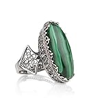 Ottoman Silver Collection 925 Sterling Silver Filigree Style Dainty Bold Queen`s Crown Blue Lace...