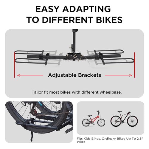 Image of Young 2 Bike Rack Hitch Mount Foldable Platform Style, Bicycle Carrier for Cars SUVs Trucks Vans, 80 lbs. Capacity