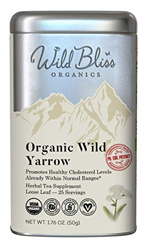 Organic Yarrow Tea - Caffeine Free Loose Leaf Herbal Tea - Pharmacopoeia Potency - 1.76 Ounces - 25 Servings #TOP9