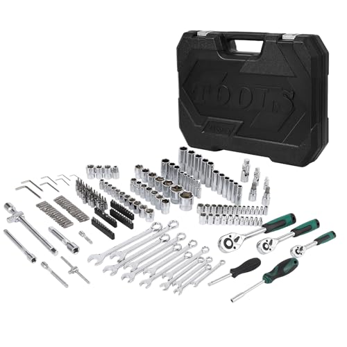216 Pcs Tool Set, Professional Mechanic Tool Kit and Sockets Wrenches Set with Storage Box, Metric and Sae, Portable Drill Set for Diy, Home Maintenance, Workshops