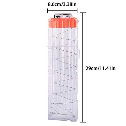 Hosim Bullet Clip, Soft Bullet Magazine For Blaster Kid's Toy Gun Ammo Cartridge Dart Gun Clips (4 Pcs 18 Trans) #TOP1