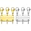 2pcs | Triple Gold & Triple Silver