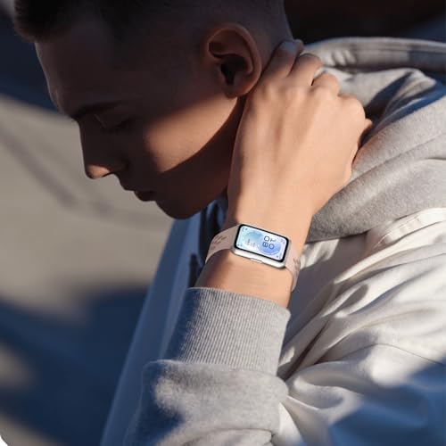 SumNeol Silikonowa bransoletka kompatybilna z Huawei Band 11 / Band 11 Pro, dla mężczyzn i kobiet, magnetyczna, oddychająca, sportowa bransoletka do zegarka Huawei Band 11 / Band 11 Pro, jasnoróżowa