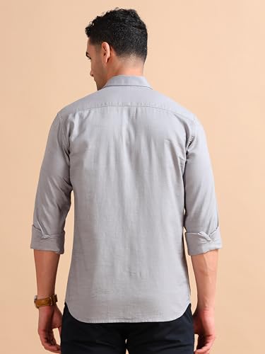 Image of COOL COLORS Men's Solid Slim Fit Casual Shirt | Breathable Soft Fabric | Spread Collar | Stylish Modern Comfort | Office, Party, Weekend Essential