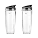 Hicello Juego de 2 vasos y tapa de repuesto de 32 onzas, apto para Nutri Ninja Auto IQ y Duo Blenders, BL480, BL490, BL640 y BL680
