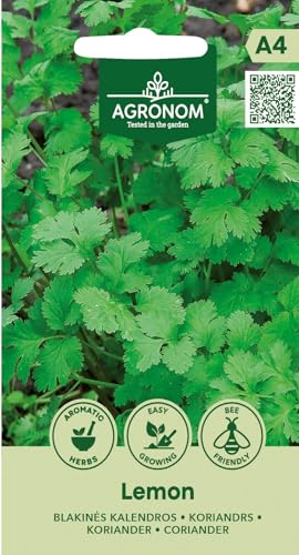 AGRONOM | Graines de Coriandre - CITRON | Graines de plantes | Graines de coriandre | La coriandre est l'une des herbes culinaires les plus célèbres au monde | Plante herbacée annuelle | 1 paquet