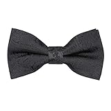 Alizeal Boys Adjustable Fashion Paisley Floral Strapped Pre-tied Kids Bow Tie, Black