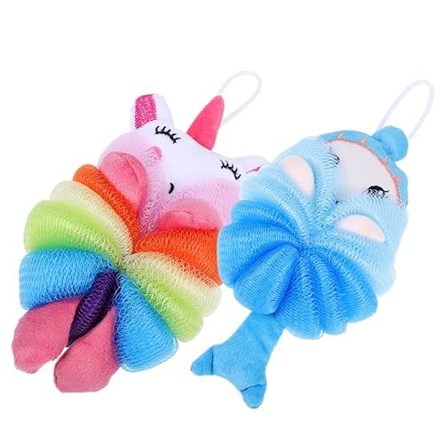 Didiseaon 6pcs Cartoon Bathing Ball Boys and Girls Shower Bath Loofah Boys and Girls Body Scrubber Bath Toys Portable Cleaning Sponges