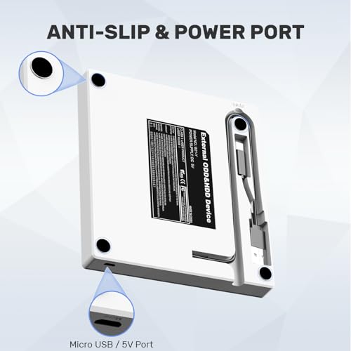 Image of Unitek External CD /DVD Drive USB C Portable DVD Player with SD Card Slots 3 USB Ports CD ROM Burner External Disk Drive Optical Compatible with Laptop Desktop Mac Windows 11 /10 /8 /7 Linux