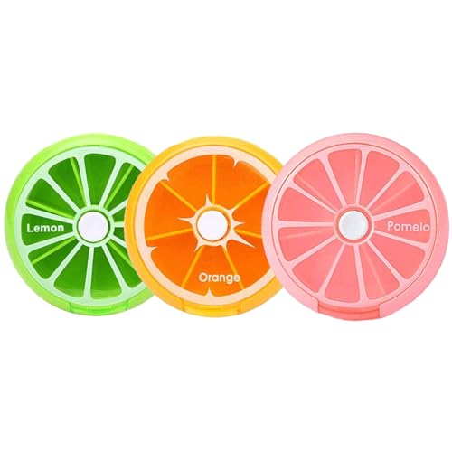 INVODA Tygodniowy organizer na pigułki, 7 dni, 3 razy dziennie, duże codzienne etui na tabletki, witaminy i suplementy oleju rybnego, pojemnik (pomarańczowy + zielony + różowy)