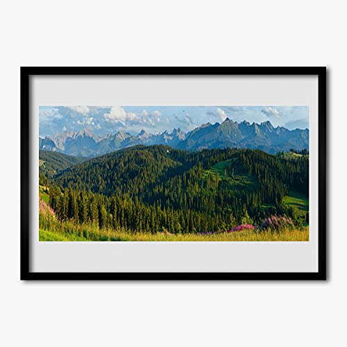 Affiche encadrée 70x50 cm faune de la forêt cadre MDF pour salon