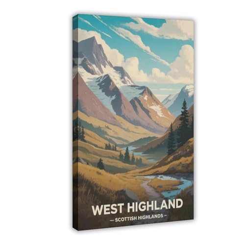 Poster West Highlands Scotland vintage pour une déco de chambre cosy