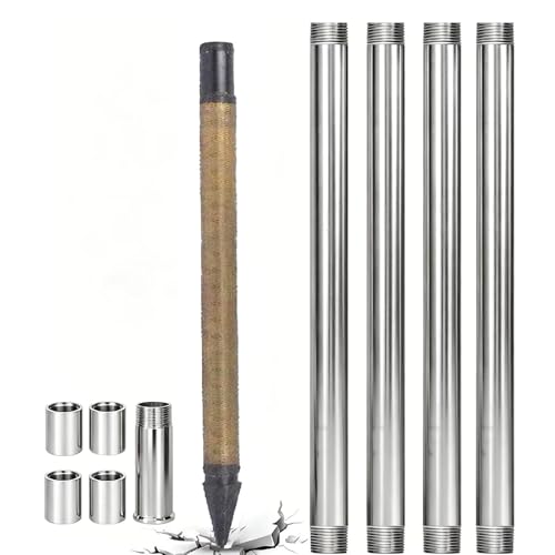 Portable DIY Water Well Drilling Kit – 1-1/4-in Well Kit with Galvanized Well Pipe, Drive Coupling...