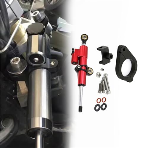 Amortisseur de direction moto BMW F800GS en alu anti-guidonnage rouge