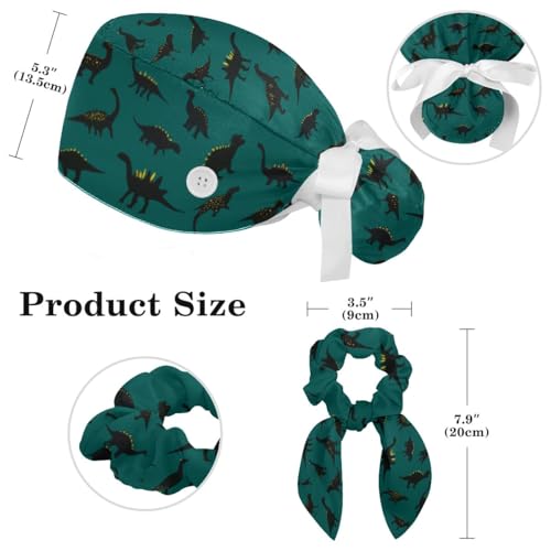 Gorros quirúrgicos con botones para mujer ponytail miniatura 2