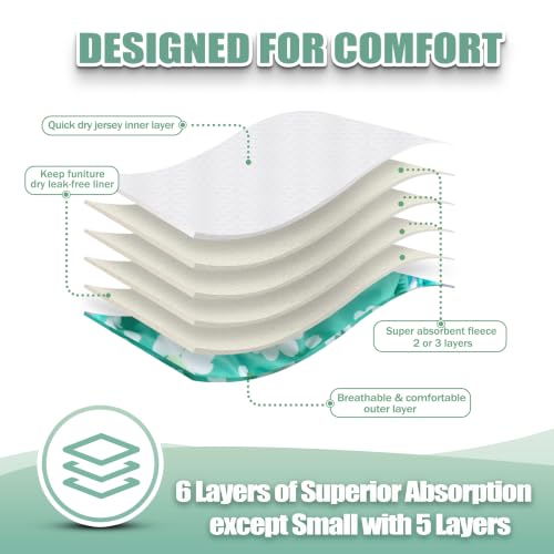Image of wegreeco Washable Female Dog Diapers Highly Absorbent Reusable Diapers for Dog in Heat Period, 3 Pack (Spring Colors, Large)