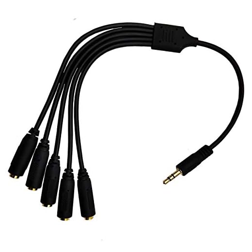 Traovien 3.5mm Splitter Cable, 1/8" TRS 3Pole 1 Male to 5 Female Audio Stereo Splitter Extension Cable - 1 Input, 5 Output for Headset - 1M/5F
