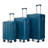 Luxebough Luggage Set of 3, Expandable Hard Case Luggage with TSA Lock and Spinner Wheels, Lightweight Travel Set Durable ABS Shell, Elegant (Dark Blue, 20/24/28 inch)