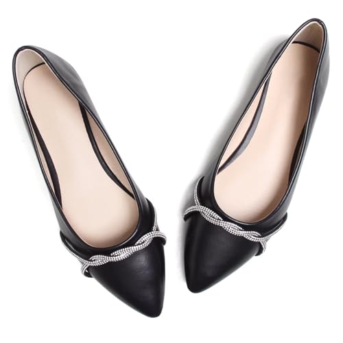 Image of Stunner Womens Flats Fashion Pointed Toe Bowknot Ballet Flats Cute Slip On Dress Flats Comfortable Party Wedding Flats2