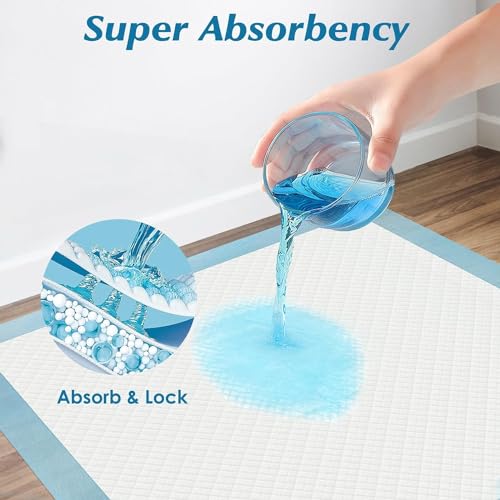 Image of 60 Basics Dog and Puppy Pee Pads with 5-Layer Leak-Proof Design and Quick-Dry Surface for Potty Training, Heavy Duty Absorbency, XL (Blue )
