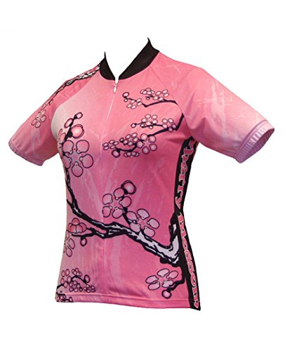 World Jerseys Camiseta feminina de ciclismo Cherry Blossom, rosa, GG