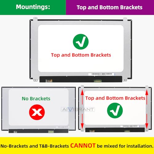 Image of 15.6'' Replacement Screen for B156HAN01.1 B156HAN06.0 B156HAN06.3 B156HTN03.8, FHD 1920x1080, IPS 30Pin, w /Bracket, Non-Touch LED LCD Display Panel