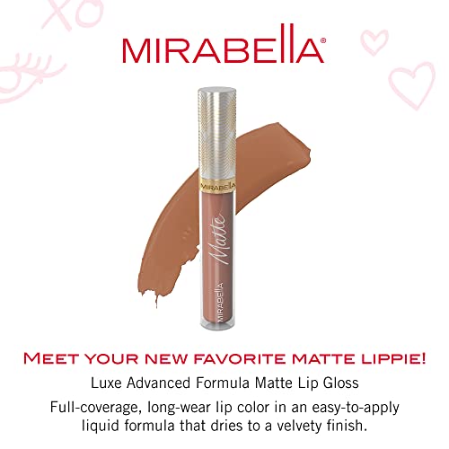 Mirabella Matte Lip Gloss, Classic (Matte Taupe Nude) - Luxe Advanced Formula, Long-Wear & Superior Color With Full-Coverage, Non-Drying With Rich Pigmentation - #TOP1