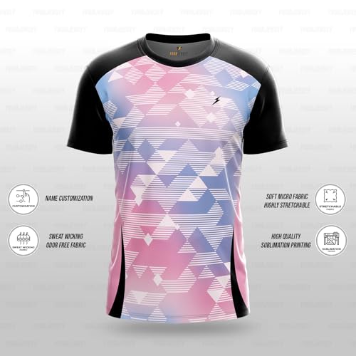 Image of YOURJERSEY Custom Sports Jersey for Men & Kids | Add Player Name | Personalised Cricket /Football /Badminton T-Shirt | Custom Team Jersey