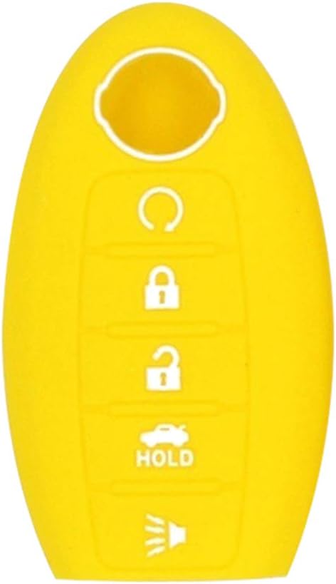 nieliangw0q Key Cover 5Pcs 5 Buttons Car Key Fob Silicone Cover Case for Nissan Armada Murano Altima - Yellow Interior Decoration