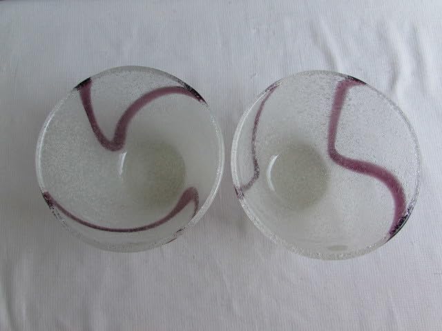 Amazon.co.jp: RGC 琉球ガラス 泡 深めボウル □2個で ガラス丼 深鉢