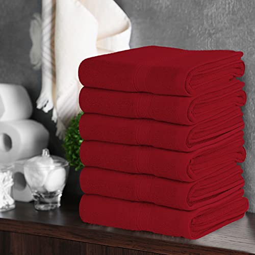 Image of Utopia Towels 6 Pack Premium Hand Towels Set, 16 by 28 inches, 100% Ring Spun Cotton, Ultra Soft and Highly Absorbent 600GSM Towels for Bathroom, Gym, Shower, Hotel, and Spa, Red