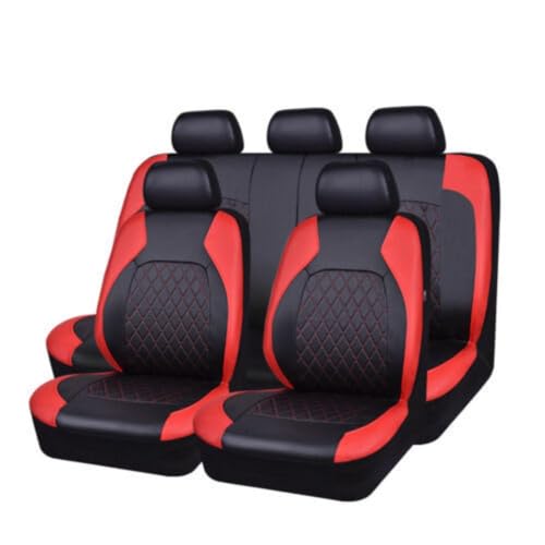 ThisgA 5 Sitze Alles inklusive Auto Sitzbezüge Sets,Für Mitsubishi Outlander ASX Eclipse Cross Lancer Pajero Sport Wasserdicht Atmungsaktive Rutschfester Langlebig Sitzschoner Zubehör,D/Black red