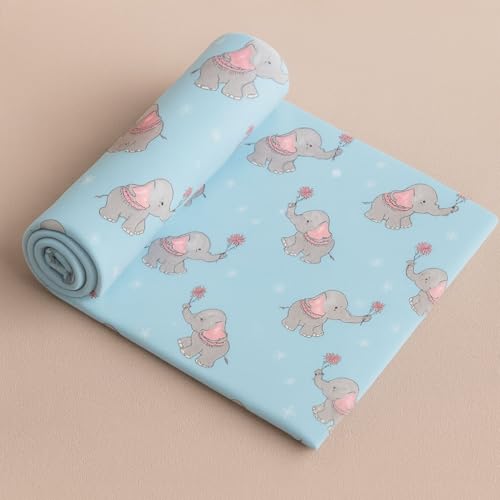 Image of Zikku Printed Dry Sheets for Baby Medium Size Soft |Comfortable |Extra Absorbency|Fast Dry (100x70 cm, Blue, Elephant Print)