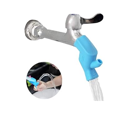 Alvinlite Faucet Extender,Silicone Spout Extender for Sink Faucets Hand Washing for Kids Children (Blue)