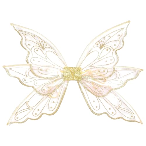 Ailes de fée dorées en fil de qualité supérieure pour fille et garçon