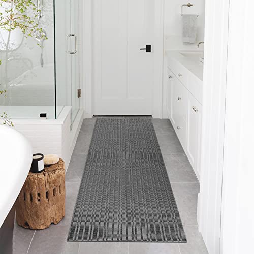 Iohouze Boho Kitchen Runner Rug -2'X6' Cotton Woven Indoor Outdoor Carpet Rugs Mats,Dark Grey Runners For Hallways, Machine Washable Runner Rug For Kitchen Bedroom Living Room Laundry Entryway #TOP4
