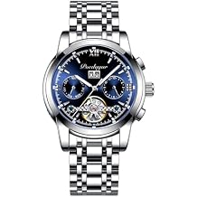 RORIOS Men Automatic Watch Mechanical Self Winding Watch with Stainless Steel Strap Classic Luminous Watch Waterproof Wrist Watch for Men