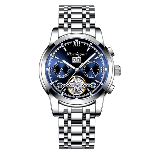 Imagen de RORIOS Relojes Hombre Relojes Mecánico Automático con Correa en Acero Inoxidable Luminoso Moda Relojes Impermeables Reloj de Pulsera para Hombre