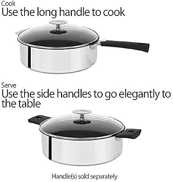 Cristel Mutine S26QEKP Saute Pan, 4.5 quart, Silver