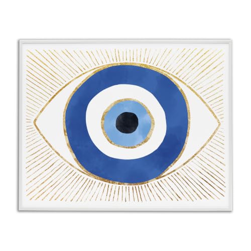 Evil Eye Glam Rays Pattern, 11 x 14 Inch Framed Giclée Print
