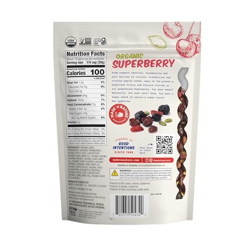 Made In Nature Organic Superberry Fruit Fusion, 10 Ounce (Pack of 2) – Fruit and Nut Trail Mix, Non-GMO, Unsulfured, Gluten Free - Thumbnail 2