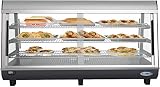 KoolMore - HDC-6C Commercial 48' Countertop Food Warmer Display Case Merchandiser with LED Lighting and Front Sliding Door - 6.5 cu.ft.,Black