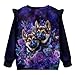 WELLFLYHOM German Shepherd Girl's Graphic Shirts Top 1-2T Rose Galaxy Drop Shoulder Sweatshirts Long Sleeve Crewneck Sweater Top Ruffle Pullover Tops T Shirt