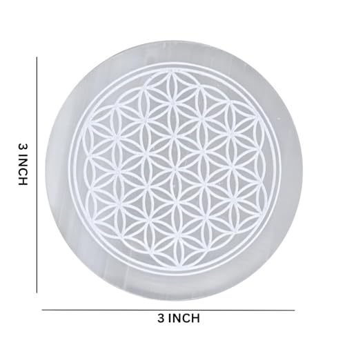 Plato de Carga de Cristal Selenita 3 Pulgadas miniatura 3