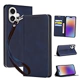 対応 iPhone 17 用の ケース 手帳型 いphone17 用の スマホケース アイフォン 17 用の 職人仕様 手縫い革ケース 手帳スタンド機能付き 財布型 360度保護 耐衝撃 カード収納 レザー 多機能 ベルトループ付き‌ おしゃれ 携帯カバー ブルー XNW AP17PG