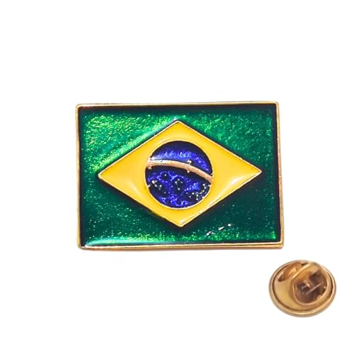 5 UNID DE BOTTONS PIN BROCHE BANDEIRA DO BRASIL