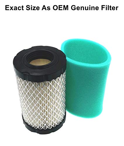 MOWFILL 2 Pack 796031 Air Filter Replace for BS 992376 590825 591334 594201 OEM Air Cleaner Cartridge with 797704 Pre Filter Fits Lawn Mower Air Cleaner Element