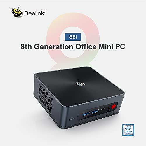 Beelink i5-8279U(4C/8T, Up to 4.1GHz), Mini pc SEi8, 8G DDR4 RAM+256G M.2 NVMe SSD, WiFi5, BT4.0, 4K HD, Dual HDMI, WOL/Auto Power On, High-Performance Business Mini Desktop Computer
